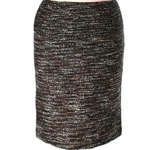 Lafayette 148 Tweed back zip classic pencil skirt size L *check measurements